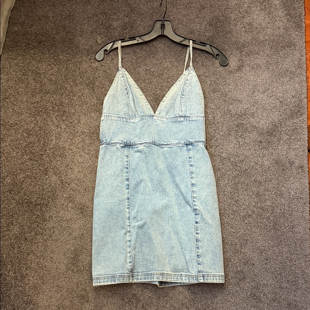 Alice & Olivia Denim Blue Spaghetti Strap Dress